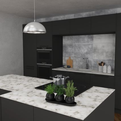 Candeeiro suspenso KITCHEN 1xE27/15W/230V branco/cromado brilhante