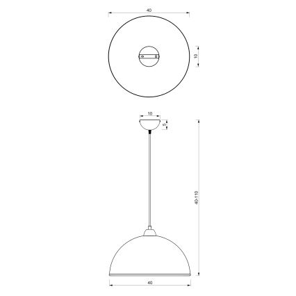 Candeeiro suspenso KITCHEN 1xE27/15W/230V branco/cromado brilhante