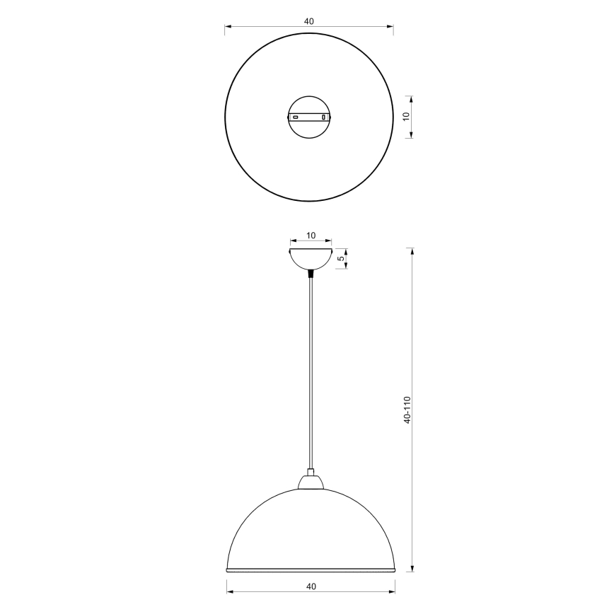 Candeeiro suspenso KITCHEN 1xE27/15W/230V branco/cromado brilhante