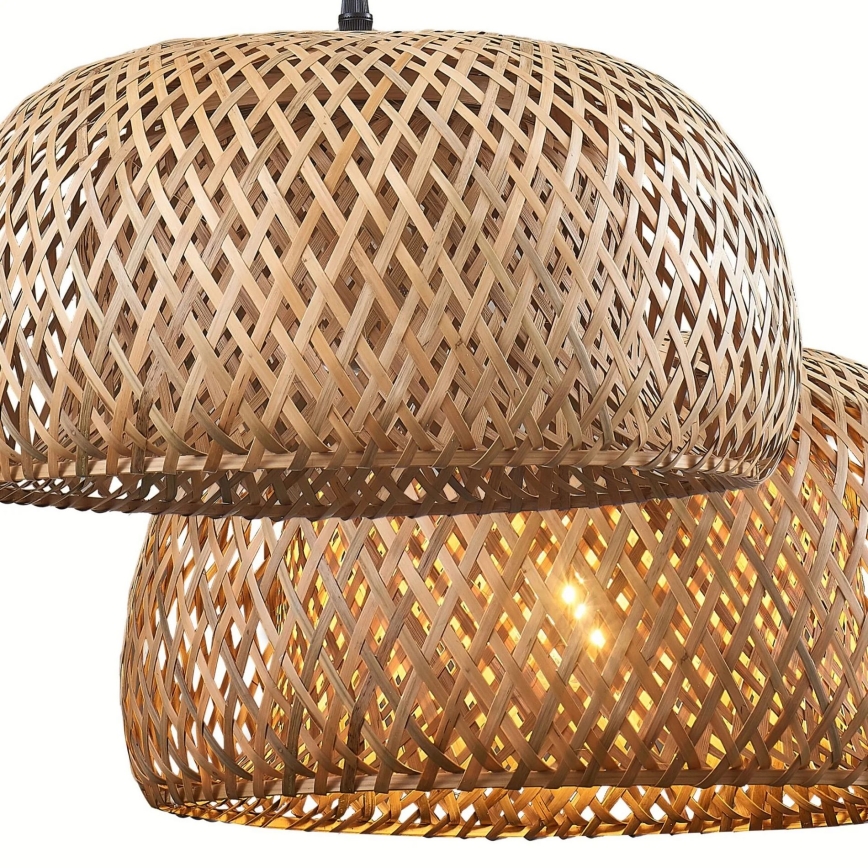 Candeeiro suspenso KORFU 1xE27/20W/230V diâmetro 38 cm bambu
