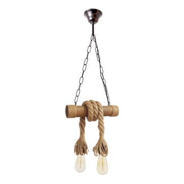 Candeeiro suspenso KOS 2xE27/60W/230V faia - FSC certificado