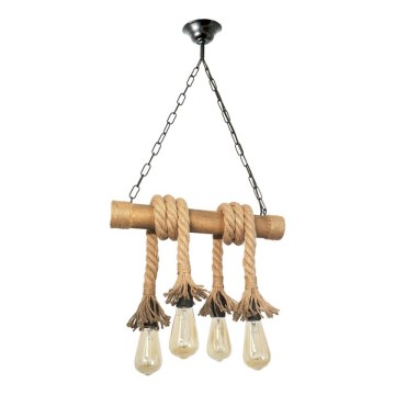 Candeeiro suspenso KOS 4xE27/60W/230V faia - FSC certificado
