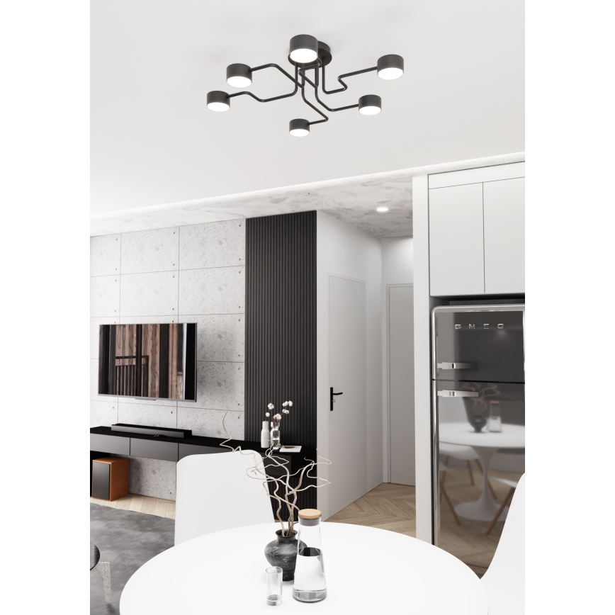 Candeeiro suspenso KURAGE 6xGX53/12W/230V preto