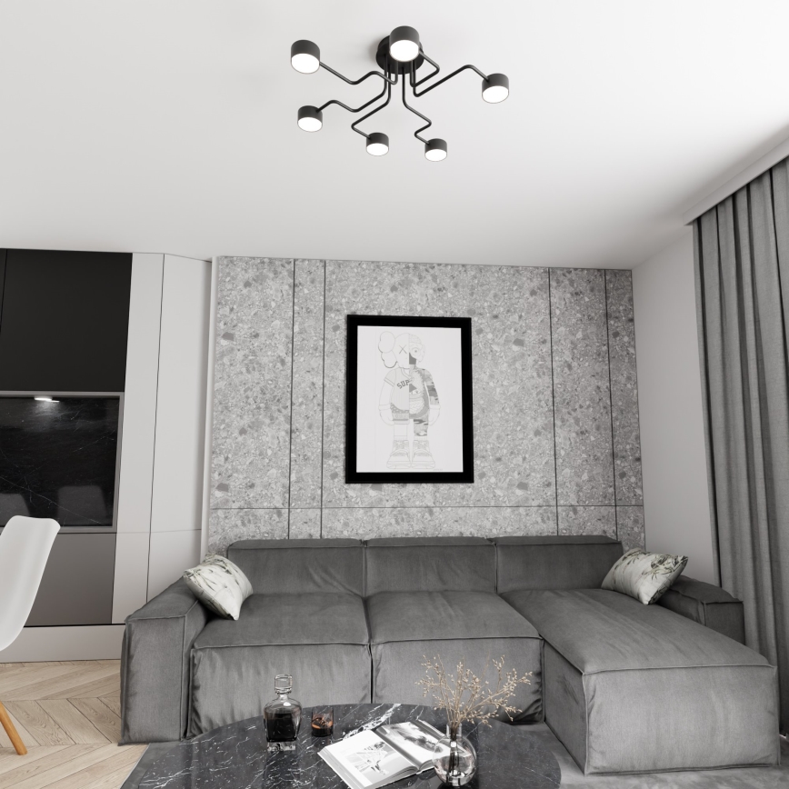 Candeeiro suspenso KURAGE 6xGX53/12W/230V preto