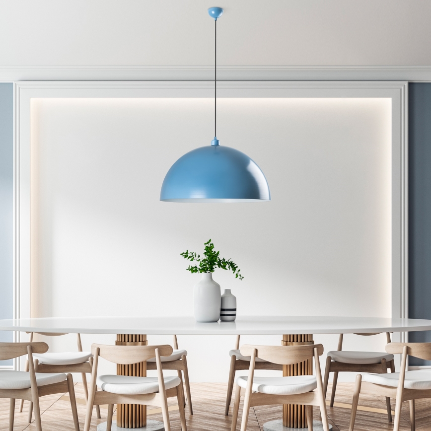 Candeeiro suspenso KURE 1xE27/40W/230V azul