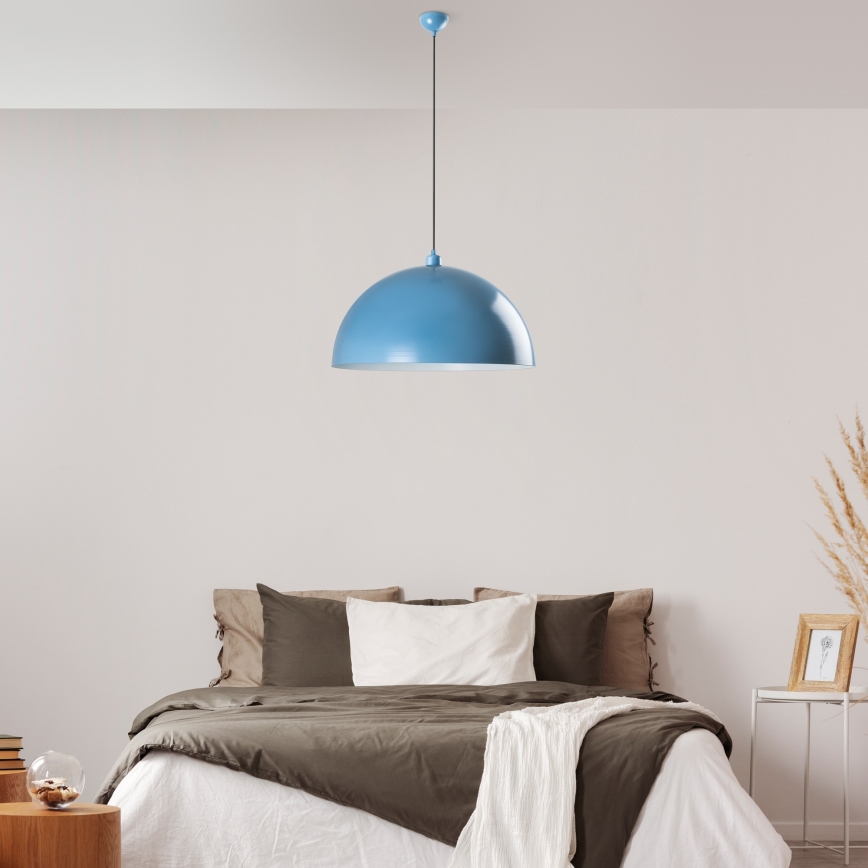 Candeeiro suspenso KURE 1xE27/40W/230V azul