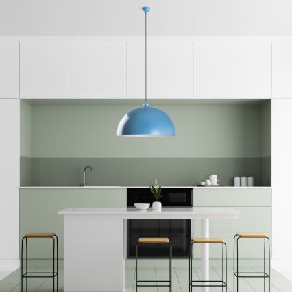 Candeeiro suspenso KURE 1xE27/40W/230V azul