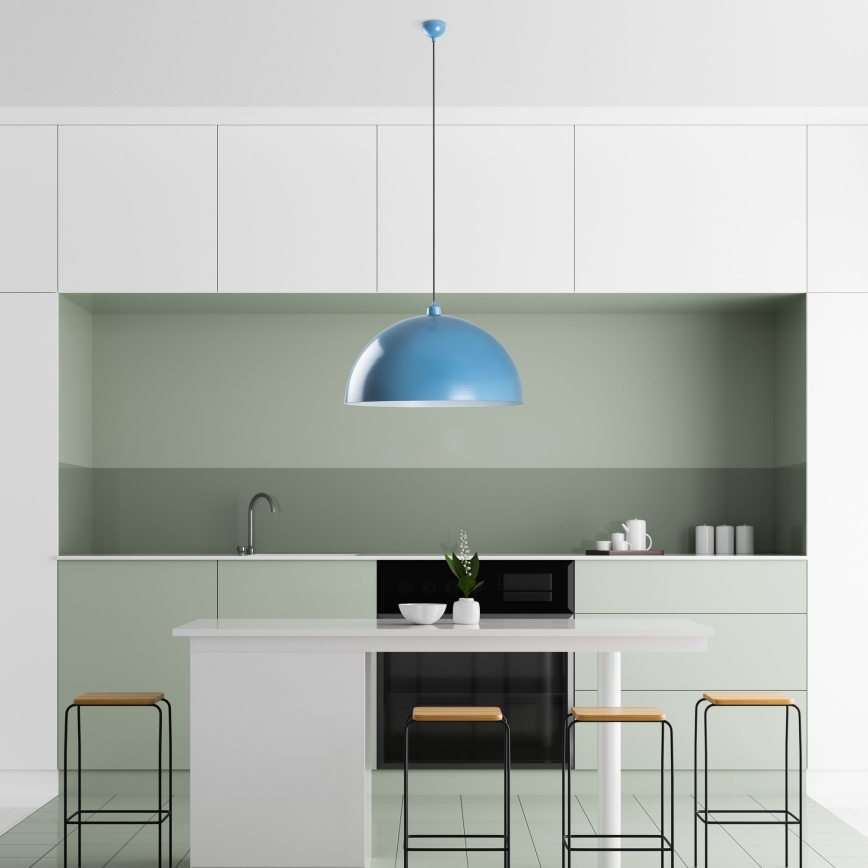 Candeeiro suspenso KURE 1xE27/40W/230V azul