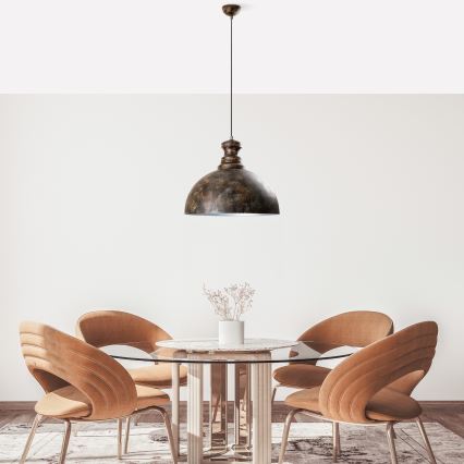Candeeiro suspenso KURE 1xE27/40W/230V diâmetro 40 cm cinzento