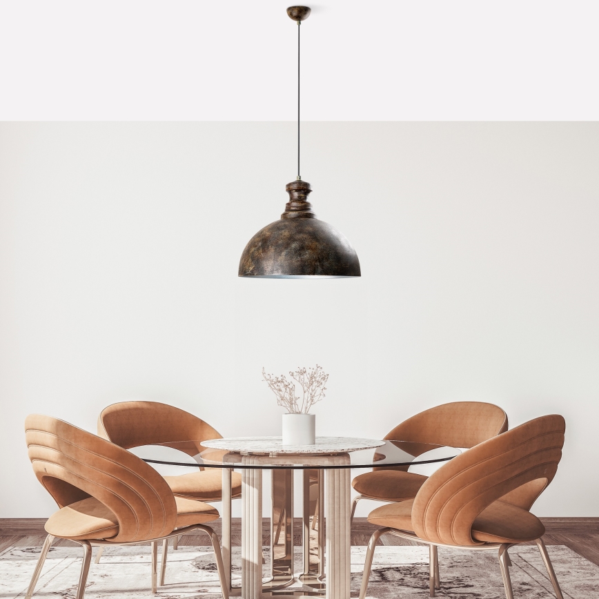 Candeeiro suspenso KURE 1xE27/40W/230V diâmetro 40 cm cinzento