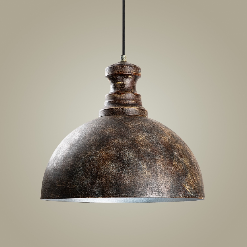 Candeeiro suspenso KURE 1xE27/40W/230V diâmetro 40 cm cinzento