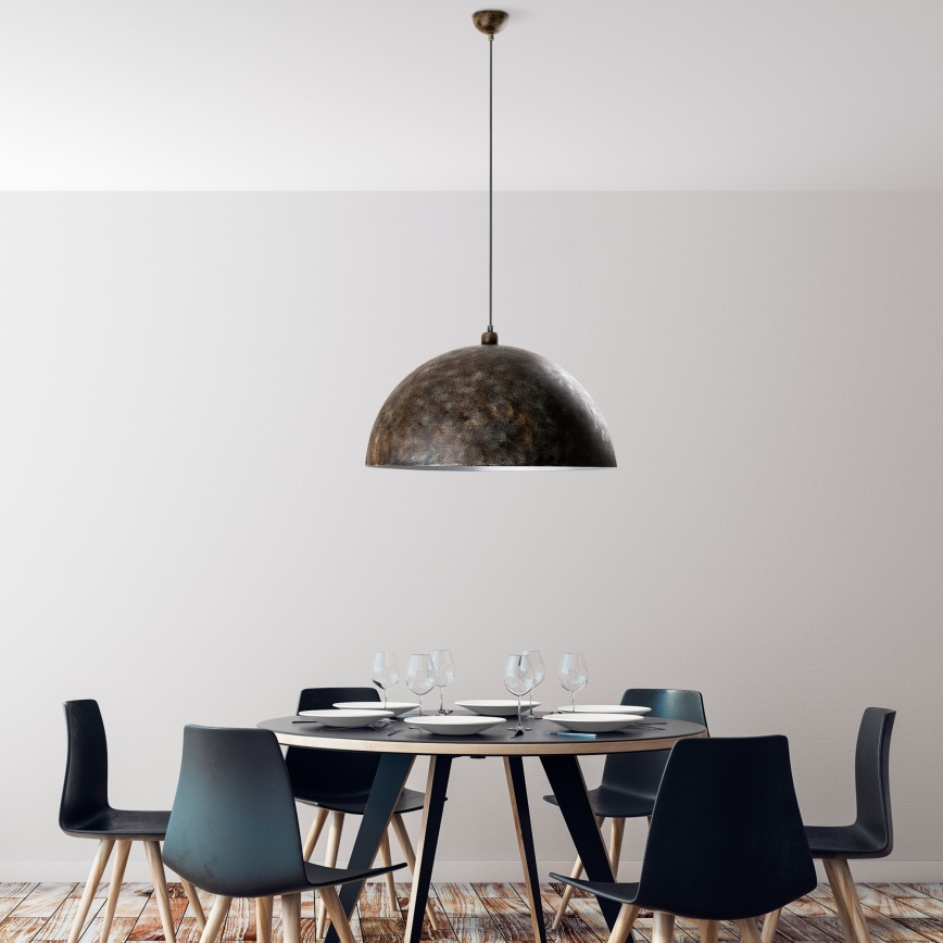 Candeeiro suspenso KURE 1xE27/40W/230V diâmetro 60 cm cinzento