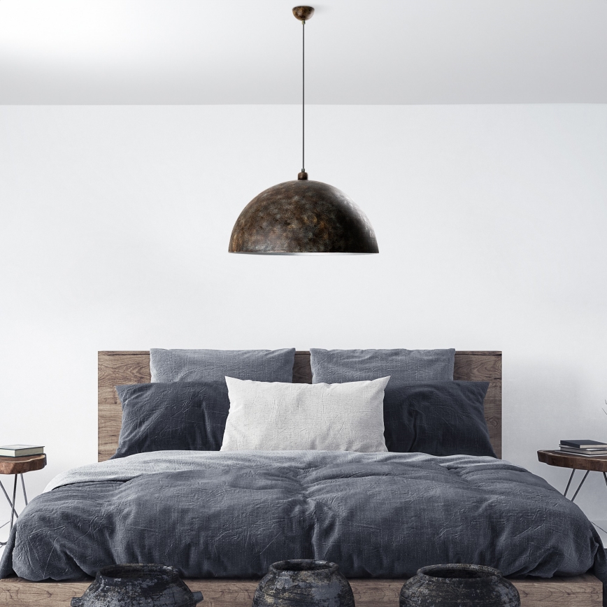 Candeeiro suspenso KURE 1xE27/40W/230V diâmetro 60 cm cinzento
