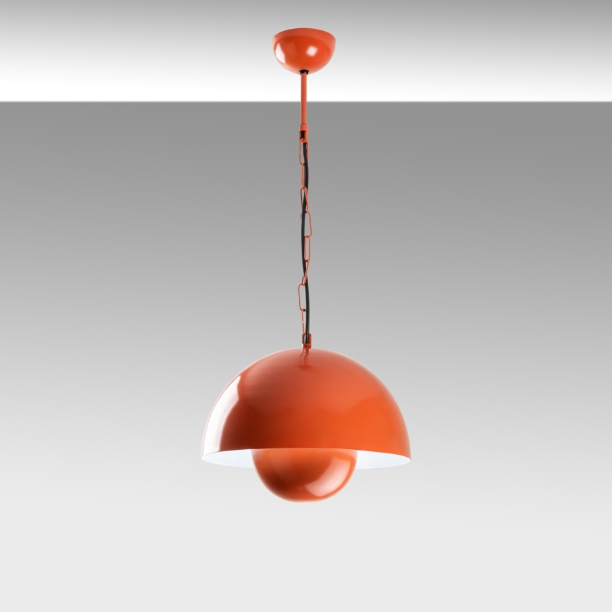 Candeeiro suspenso KURE 1xE27/40W/230V laranja
