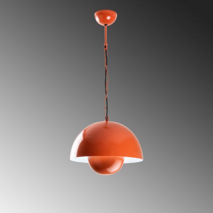Candeeiro suspenso KURE 1xE27/40W/230V laranja