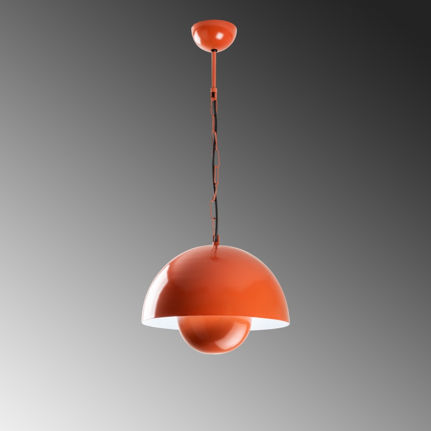 Candeeiro suspenso KURE 1xE27/40W/230V laranja