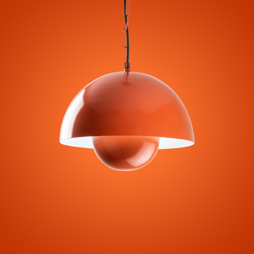 Candeeiro suspenso KURE 1xE27/40W/230V laranja