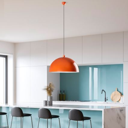 Candeeiro suspenso KURE 1xE27/40W/230V laranja