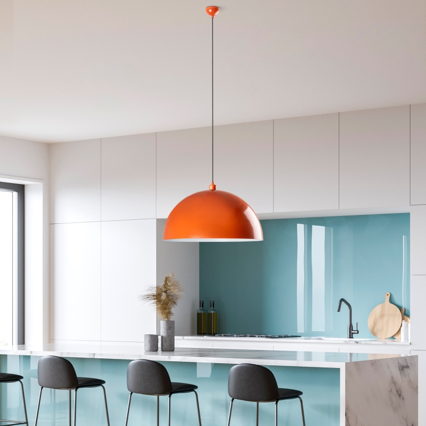 Candeeiro suspenso KURE 1xE27/40W/230V laranja