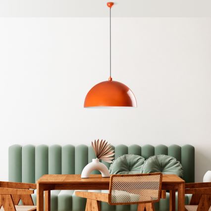 Candeeiro suspenso KURE 1xE27/40W/230V laranja