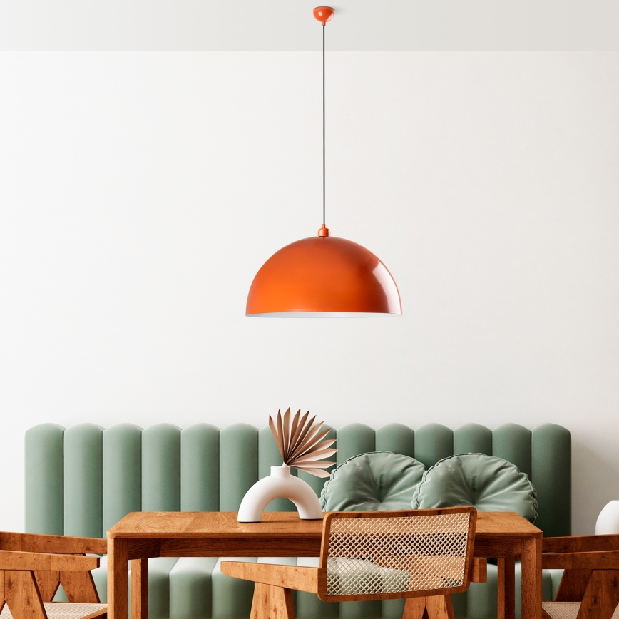 Candeeiro suspenso KURE 1xE27/40W/230V laranja