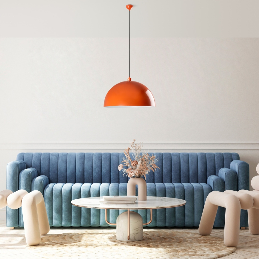 Candeeiro suspenso KURE 1xE27/40W/230V laranja