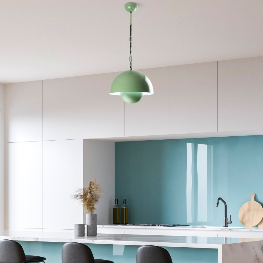 Candeeiro suspenso KURE 1xE27/40W/230V verde