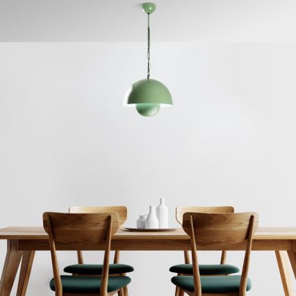 Candeeiro suspenso KURE 1xE27/40W/230V verde