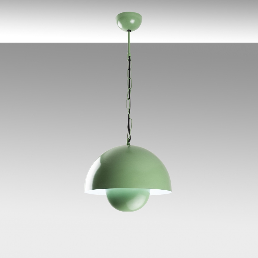 Candeeiro suspenso KURE 1xE27/40W/230V verde