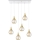 Candeeiro suspenso LACRIMA HONEY 6xE27/60W/230V branco/dourado/fumado bege