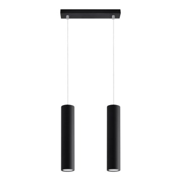 Candeeiro suspenso LAGOS 2 2xGU10/10W/230V preto