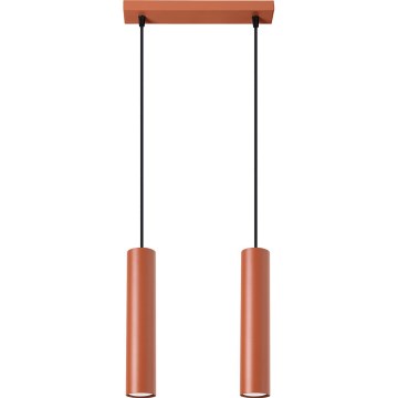 Candeeiro suspenso LAGOS 2xGU10/10W/230V vermelho