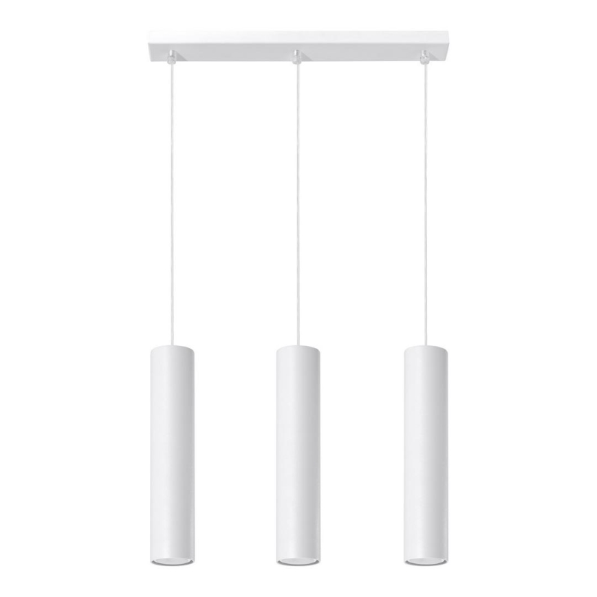Candeeiro suspenso LAGOS 3 3xGU10/10W/230V branco