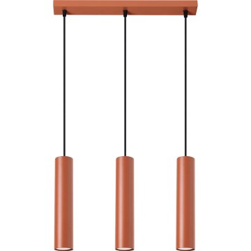 Candeeiro suspenso LAGOS 3xGU10/10W/230V vermelho