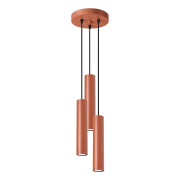 Candeeiro suspenso LAGOS 3xGU10/10W/230V vermelho