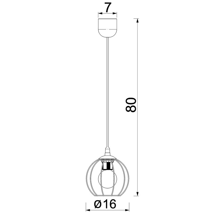 Candeeiro suspenso LAPS 1xE27/15W/230W preto