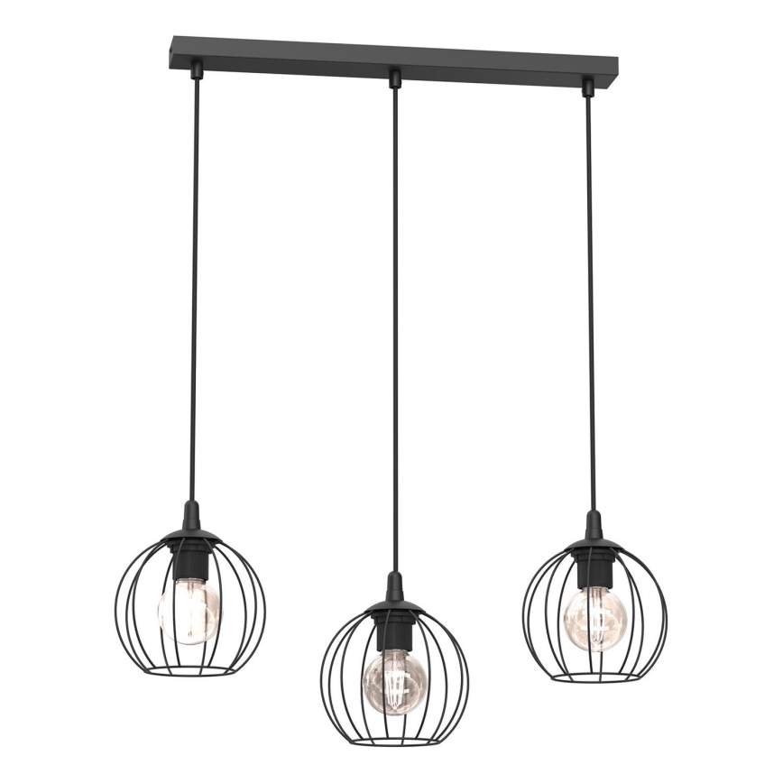 Candeeiro suspenso LAPS 3xE27/15W/230W preto