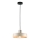 Candeeiro suspenso LATTE 1xE27/60W/230V bege/preto/cromado brilhante