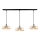 Candeeiro suspenso LATTE 3xE27/60W/230V bege/preto/cromado brilhante