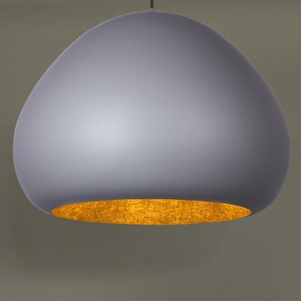 Candeeiro suspenso LAVA 1xE27/15W/230V cinzento/dourado