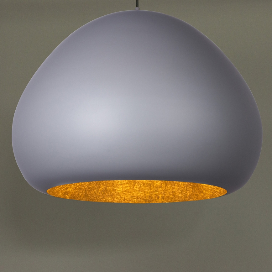 Candeeiro suspenso LAVA 1xE27/15W/230V cinzento/dourado