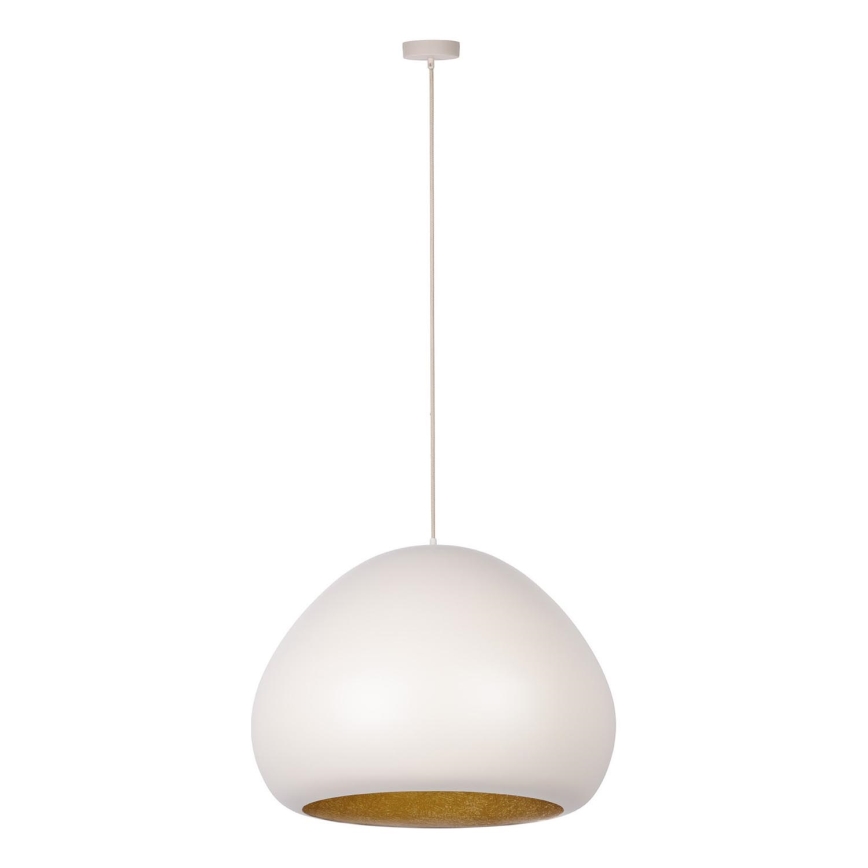 Candeeiro suspenso LAVA 1xE27/15W/230V creme/dourado