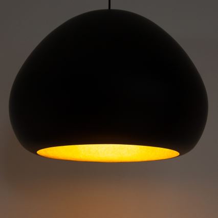 Candeeiro suspenso LAVA 1xE27/15W/230V preto/dourado