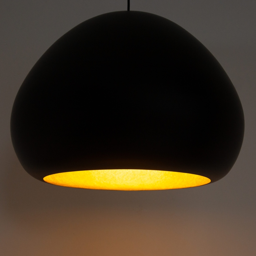Candeeiro suspenso LAVA 1xE27/15W/230V preto/dourado