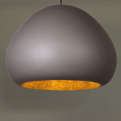 Candeeiro suspenso LAVA 1xE27/15W/230V taupe/dourado