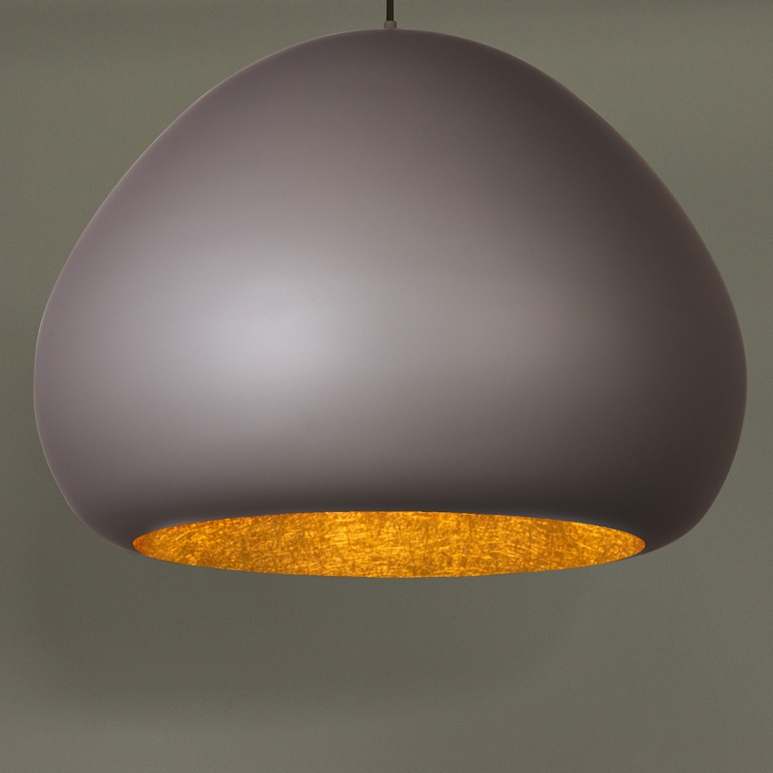 Candeeiro suspenso LAVA 1xE27/15W/230V taupe/dourado