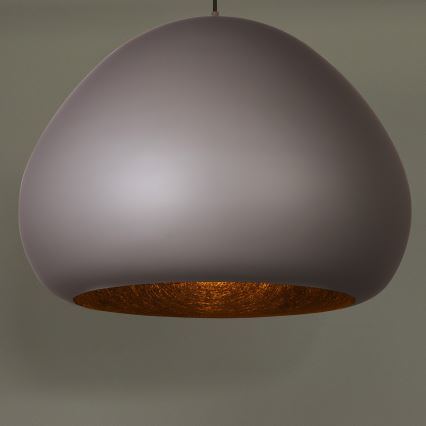 Candeeiro suspenso LAVA 1xE27/15W/230V taupe/preto