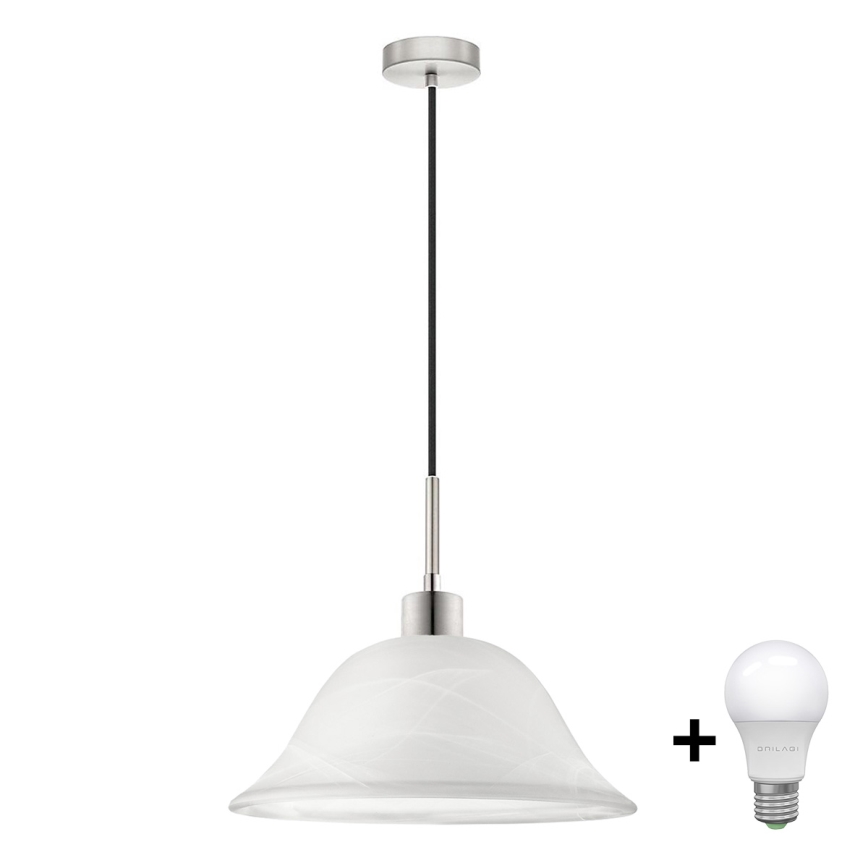 Candeeiro suspenso LED 1xE27/60W/230V branco