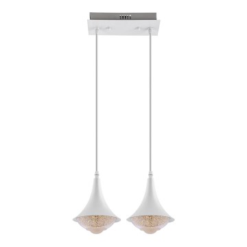 Candeeiro suspenso LED 2xLED/9W/230V branco