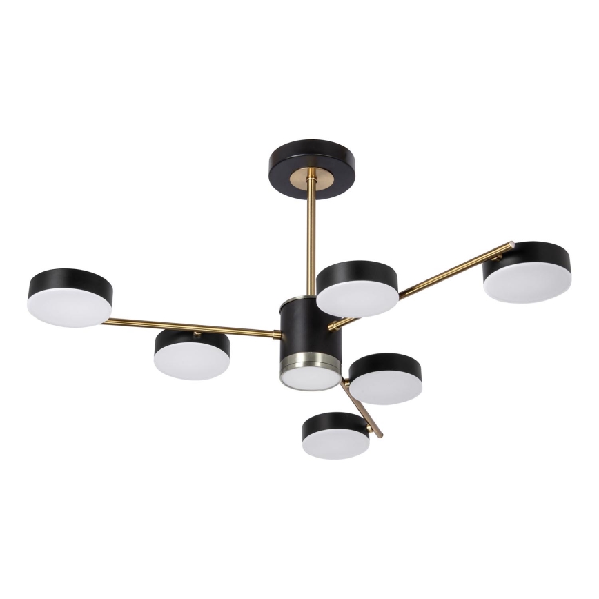 Candeeiro suspenso LED 6xLED/7W/230V + LED/6W 3000 - 6000K diâmetro 69 cm dourado/preto